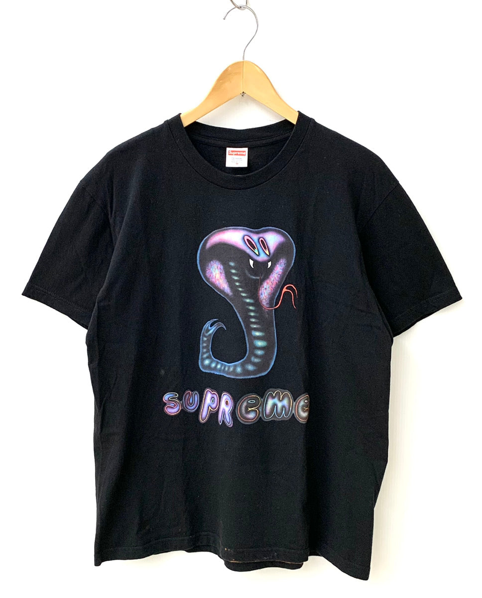 シュプリーム SUPREME 21SS Snake Tee クルーネック スネーク コブラ 蛇 Tシャツ プリント ブラック Mサイズ  201MT-1165