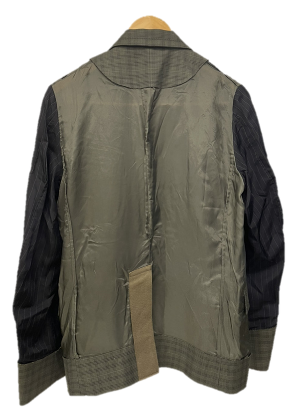 サカイ sacai Glencheck Jacket グレンチェックパネルジャケット 上着 トップス COLOR:501 日本製 20-02249M サイズ1 ジャケット グレンチェック カーキ 101MT-1094