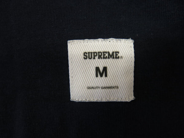 Supreme シュプリーム 17AW Vertical Logo Tee 縦ロゴ プリント Tシャツ トップス ネイビー 紺 ロゴ 綿100％ コットン 袋付き サイズM メンズ  (TP-798)