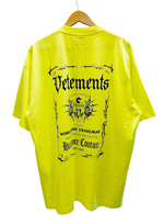 ヴェトモン VETEMENTS LIMITED EDITION Oversized Tee Neon Yellow & Black  PRET-A-PORTER GARDEROBE COLLECTION ネオンイエロー カットソー トップス 半袖 ユニセックス UA52TR480Y  Tシャツ プリント