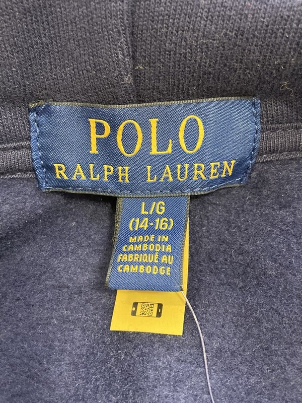 ラルフローレン RalphLauren POLO RALPH LAUREN ポロ パーカー 刺繍 総柄 紺 ネイビー タグ付き ジップ フーティー 160 パーカー 総柄 ネイビー Lサイズ 101KT-5