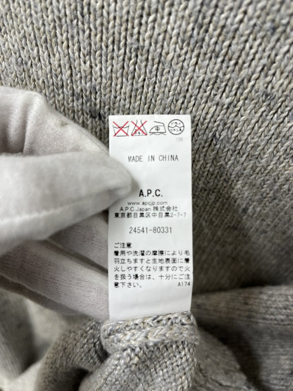 アーペーセー A.P.C. クルーネック 麻混 スプリング  セーター 無地 グレー 201MT-627