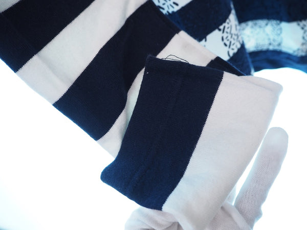 サカイ sacai Cotton t-shirt ロングスリーブTシャツ 長袖カットソー ボーダー 紺 サイズ２ 日本製 13-00485M ロンT ボーダー ネイビー 101MT-822
