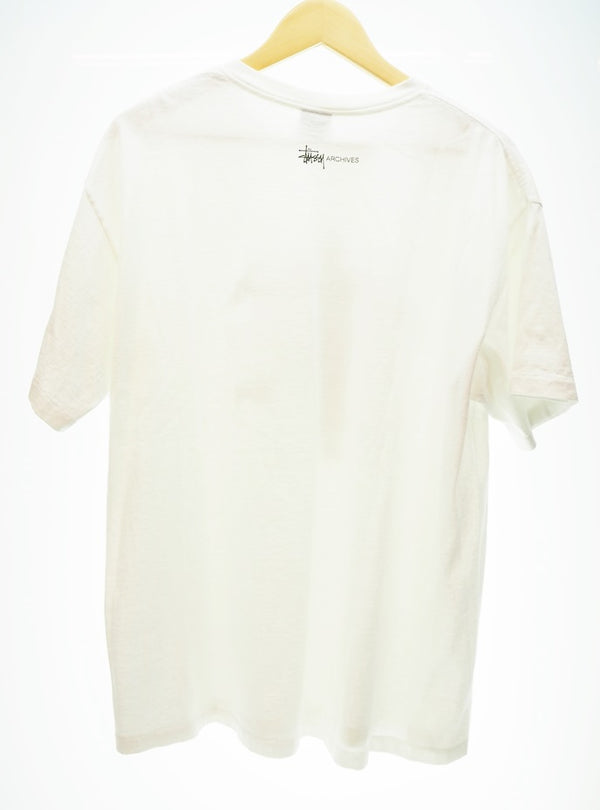 ステューシー STUSSY 90s USA製 紺タグ ニクソン フォトプリントTシャツ 半袖カットソー 白 Tシャツ プリント ホワイト LLサイズ 101MT-548