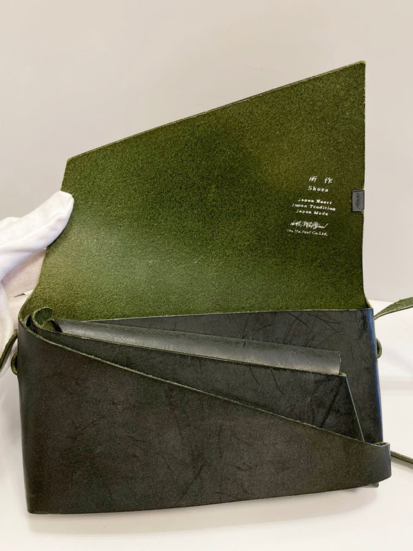 ショサ 所作 Shosa ショルダーバッグ 革 ブラック系 グリーン系 Made in JAPAN 日本製 ロゴ バッグ メンズバッグ ショルダーバッグ・メッセンジャーバッグ 無地 グリーン 101bag-113