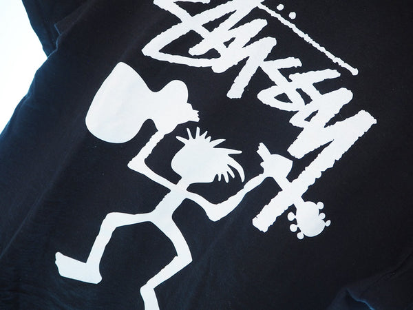 ステューシー STUSSY シャドウマン プリントTシャツ ロゴプリント 黒 トップス 半袖 Tシャツ プリント ブラック Mサイズ 101MT-863