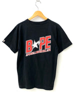 アベイシングエイプ A BATHING APE クルーネック Tee マイロ BAPE ロゴ 日本製 Tシャツ プリント ブラック Mサイズ 201MT-887