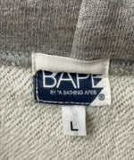 ア ベイシング エイプ A BATHING APE ベイプ BAPE エイプヘッド  パーカ ロゴ グレー Lサイズ 201MT-1985