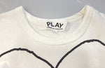 コムデギャルソン COMME des GARCONS ブラックハート PLAY COMME DES GARCONS Tシャツ 白 ホワイト プリント ハート 半袖 トップス AZ-T102 Tシャツ プリント ホワイト Lサイズ 101MT-443