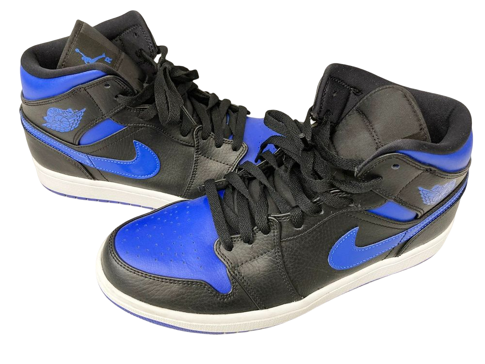 ナイキ NIKE AIR JORDAN 1 MID BLACK/HYPER ROYAL-WHITE エア