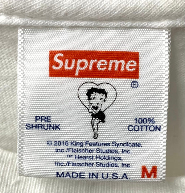 シュプリーム SUPREME 16SS Betty Boop Tee Tシャツ ロゴ ホワイト Mサイズ 201MT-2144