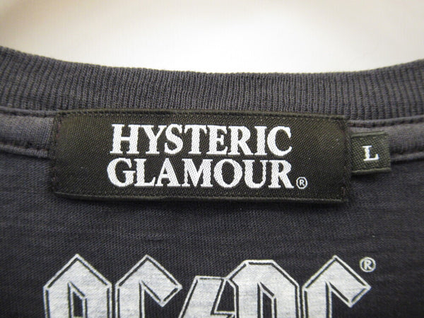 HYSTERIC GLAMOUR ヒステリックグラマー プリント Tシャツ ACDC バンT バックプリント コットン ブラック サイズL メンズ (TP-735)