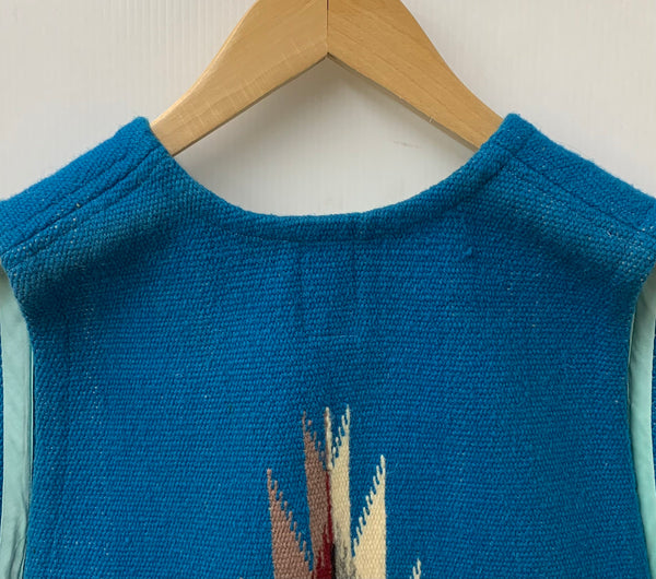 オルテガ ORTEGA'S チマヨ柄  ベスト 刺繍 ブルー XSサイズ 201MT-1973