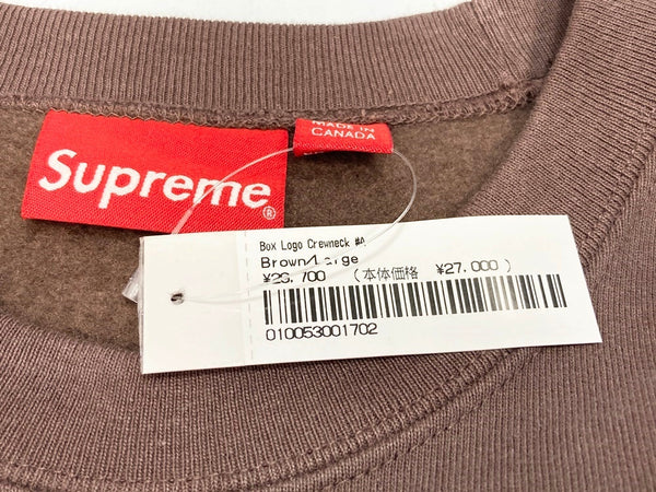 シュプリーム SUPREME Box Logo Crewneck Brown 22AW ボックス ロゴ クルーネック プルオーバー トレーナー スウェット ロゴ ブラウン Lサイズ 101MT-2000