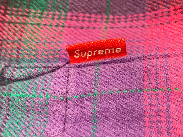 シュプリーム SUPREME Tartan Flannel Shirt チェックシャツ ネルシャツ パープル系 紫 ピンク系 長袖  長袖シャツ チェック マルチカラー Mサイズ 101MT-1750