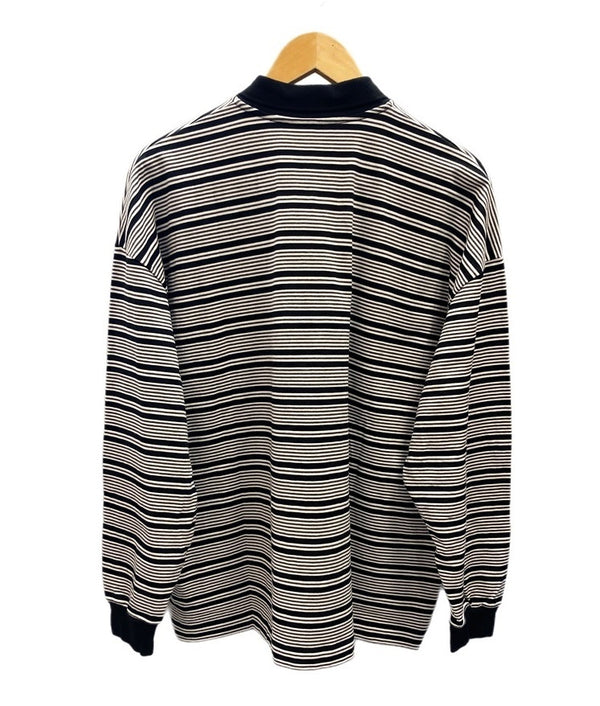 クーティープロダクションズ COOTIE PRODUCTIONS Supima Border Oversized L/S Polo ボーダー ポロ 黒 長袖 Made in JAPAN トップスその他 ボーダー ブラック Sサイズ 101MT-2038