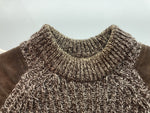 ブラックシープ Black Sheep Black Sheep Wool 毛100% Knit Sweater ニット・セーター ブラウン プルオーバーニット 肘パッチ セーター 無地 ブラウン Mサイズ 101MT-275