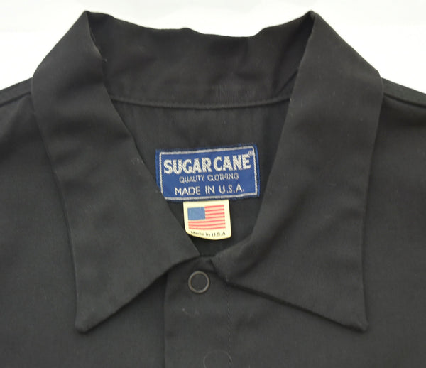 シュガーケーン SUGAR CANE U.S.A.製 ROAD RUNNER ロードランナー 刺繍 Looney Tune 半袖シャツ  黒 半袖シャツ 刺繍 ブラック Mサイズ 103MT-152