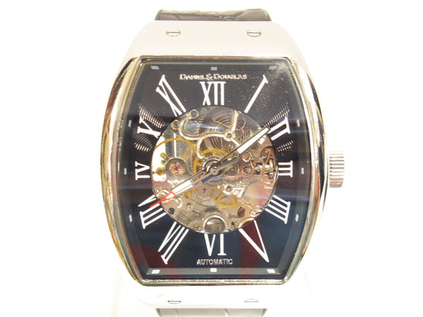 DANIEL&DOUGLAS ダニエルアンドダグラス 腕時計 自動巻き 手巻き スケルトン オートマチック ブラック メンズ DD8808 (UD-48)