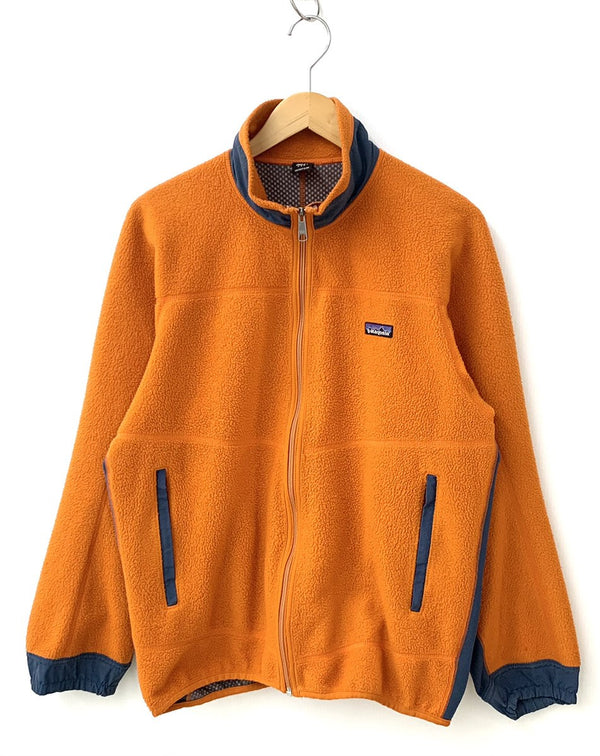 パタゴニア PATAGONIA 90s 90年代 フリース ジップアップ ブルゾン USA製 23091 ジャケット ワンポイント オレンジ Mサイズ 201MT-758