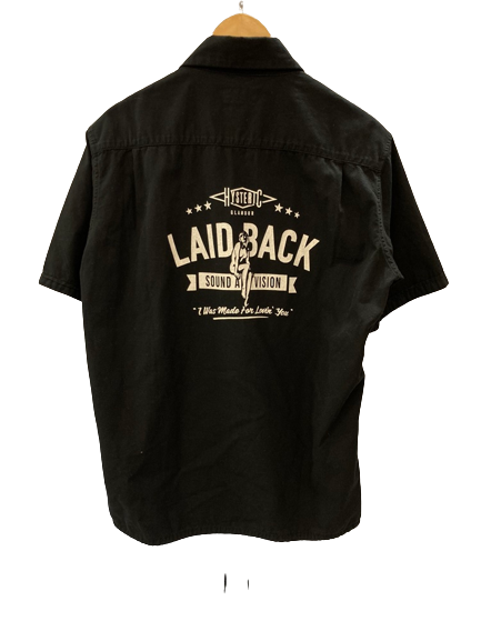 ヒステリックグラマー HYSTERIC GLAMOUR LAID BACK エンジニアシャツ HYSTERIC GLAMOUR MEN 黒 ブラック プリント 半袖シャツ  02202AH06 半袖シャツ プリント ブラック Sサイズ 101MT-454