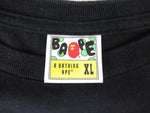 A BATHING APE アベイシング エイプ ロンT T-shirt ブラック 黒 プリント ロゴ アームロゴ 綿100％ サイズXL メンズ 001LTF801017X (TP-822)