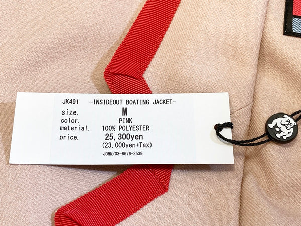 オリジナル ジョン Original John INSIDEOUT BOATING JACKET PINK テーラードジャケット Made in JAPAN ジャケット 無地 ピンク Mサイズ 101MT-1943