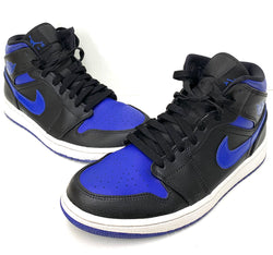 ナイキ NIKE エアジョーダン1 ミッド AIR JORDAN 1 MID BLACK/BLUE 554724-068 メンズ靴 スニーカー ロゴ ブラック 201-shoes456