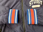 ステューシー STUSSY ブルゾン ジャケット フード ロゴ ネイビー系 紺 プリントロゴ ワンポイント  ジャケット ワンポイント ネイビー Mサイズ 101MT-1225