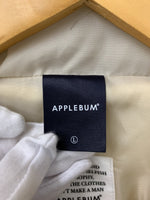 アップルバム APPLEBUM ハーフジップ プルオーバー ボア フーディー ジャケット ワンポイント ホワイト Lサイズ 201MT-519