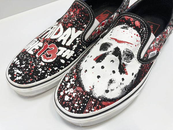 ヴァンズ VANS バンズ FRIDAY THE13TH 13th ペイント Classic Slip On Jason Voorhees Mens クラシックスリップオン シューズ ブラック系 黒 721356 メンズ靴 スニーカー ブラック 27.5cm 101-shoes995