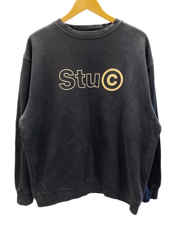 ステューシー STUSSY OLD stussy Stu プルオーバー スウェット 黒  スウェット ロゴ ブラック Lサイズ 101MT-1801