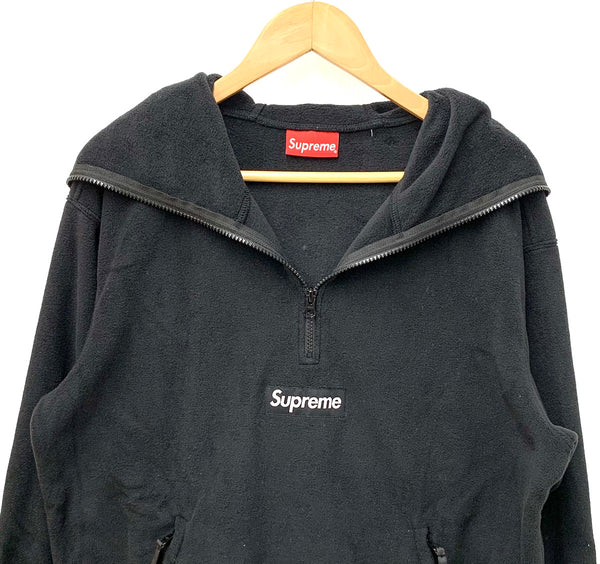 シュプリーム SUPREME ポーラテックフリース フェイスマスク ハーフジップ Polartec Facemask Half Zip Pullover 22AW スウェット ロゴ ブラック Sサイズ 201MT-1728