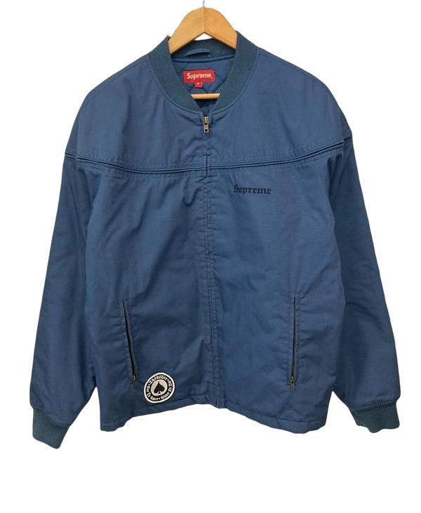 シュプリーム SUPREME POPLIN CREW JACKET THRASHER  スラッシャー ポプリン クルー ジャケット ブルゾン 上着 トップス 中綿 ジャケット ロゴ ネイビー Mサイズ 101MT-1244