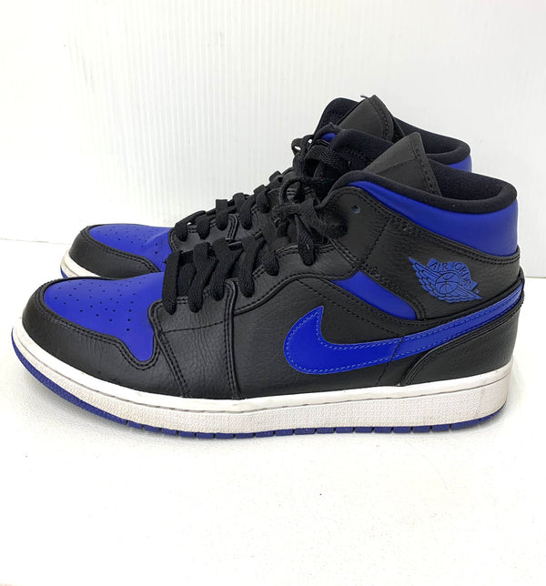 ナイキ NIKE エアジョーダン1 ミッド AIR JORDAN 1 MID BLACK/BLUE 554724-068 メンズ靴 スニーカー ロゴ ブラック 201-shoes456