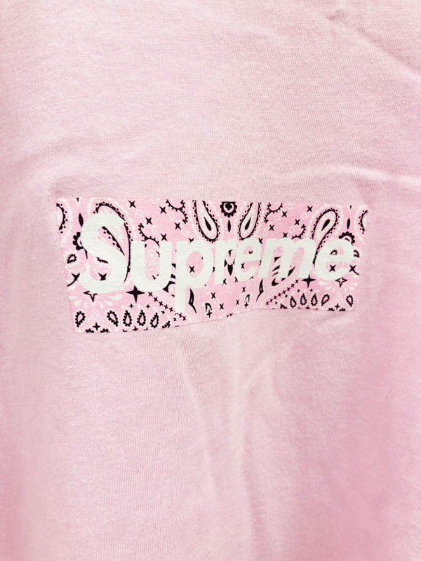 シュプリーム SUPREME BANDANA BOXLOGO TEE バンダナ ボックスロゴ Tシャツ トップス カットソー 半袖 メンズ Tシャツ プリント ピンク Mサイズ 101MT-1684