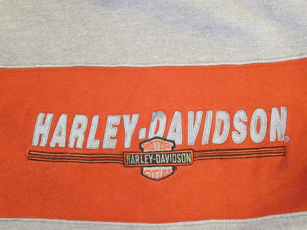 HARLEY DAVIDSON ハーレー ダビットソン スウェット 刺繍 グレー × レッド size L