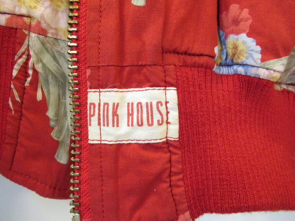 PINKHOUSE ピンクハウス ブルゾン ジャケット MA-1 花柄 レトロ レッド レディース