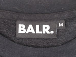 BALR. ボーラー スウェット クルーネック ロゴ プリント トレーナー ブラック 裏起毛 サイズM メンズ (TP-831)