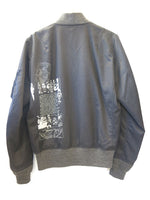 THEE HYSTERIC XXX ジィヒステリックトリプルエックス ブルゾン 薄ジャケット JKT プリント ジップ ウール100％ 日本製 made inJAPAN ブラック 黒 0641AB01 サイズS メンズ (TP-655)