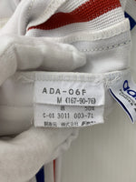 アディダス adidas 80s トラックジャケット パンツ セットアップ ジップアップ ロゴ デサント製 ADA-06F ジャージ ワンポイント ホワイト Mサイズ 201MT-828