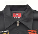 クリームソーダ CREAM SODA  刺繍 ブルゾン スカジャン 黒 ジャケット 刺繍 ブラック Lサイズ 103MT-56