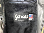 ショット SCHOTT シングルライダース レザージャケット ジャケット サイズ36 無地 ブラック 201MT-1663