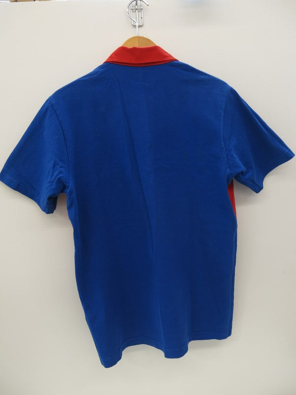 Supreme シュプリーム ボックスロゴ ラガーシャツ Rugby 半袖ポロ 16ss S/S ブルー 青 レッド 赤 襟付き 半袖 ポロシャツ ロゴ トップス サイズM メンズ (TP-848)