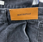 マツフジ MATSUFUJI Denim Slim Straight Trousers デニム ロゴ グレー 201MB-476