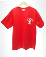 ア ベイシング エイプ A BATHING APE ロゴワンポイント Tシャツ メンズ トップス 半袖 赤 Tシャツ ロゴ レッド Lサイズ 101MT-708