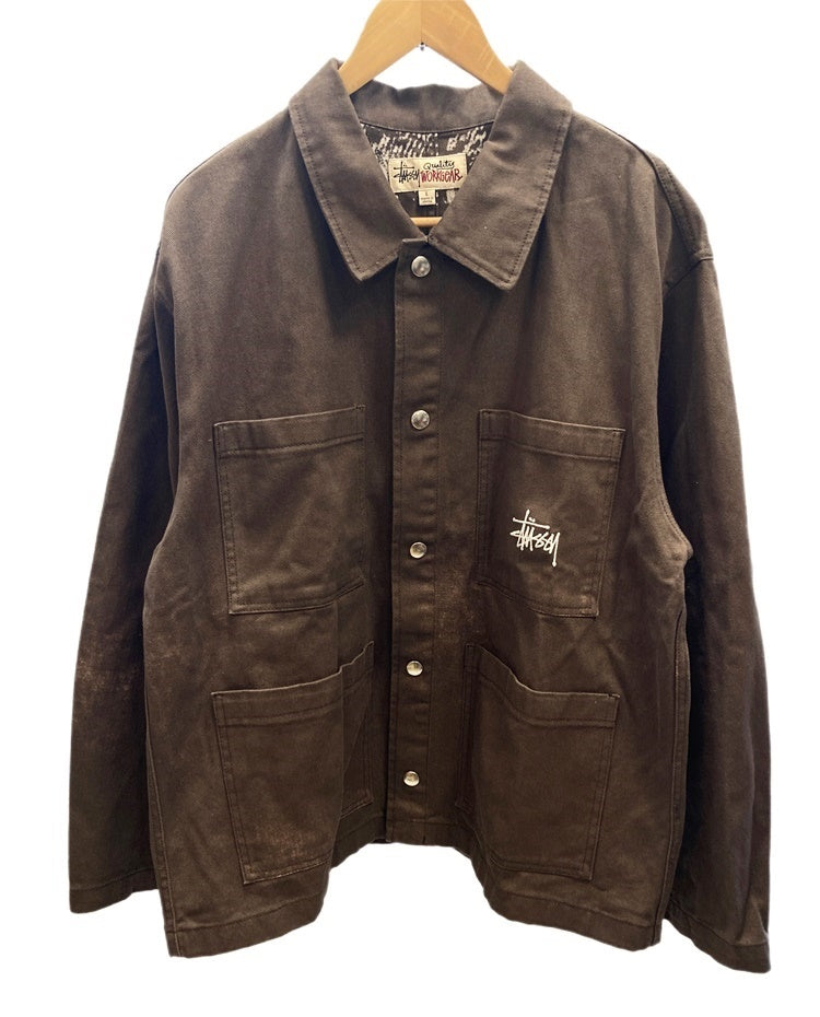 ステューシー STUSSY Spotted Bleach Chore Jacket カバーオール