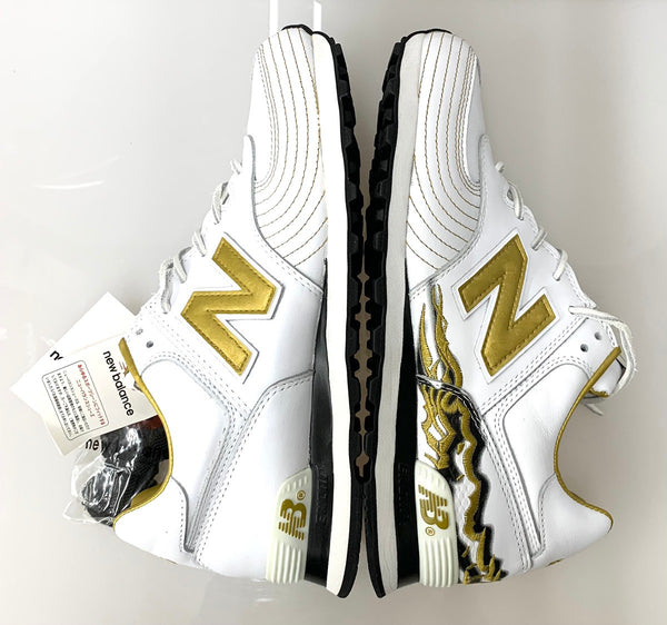 ニューバランス new balance 新平衛 Dragon White 観賞用 M574JLEW メンズ靴 スニーカー ロゴ ホワイト 27.5cm 201-shoes696