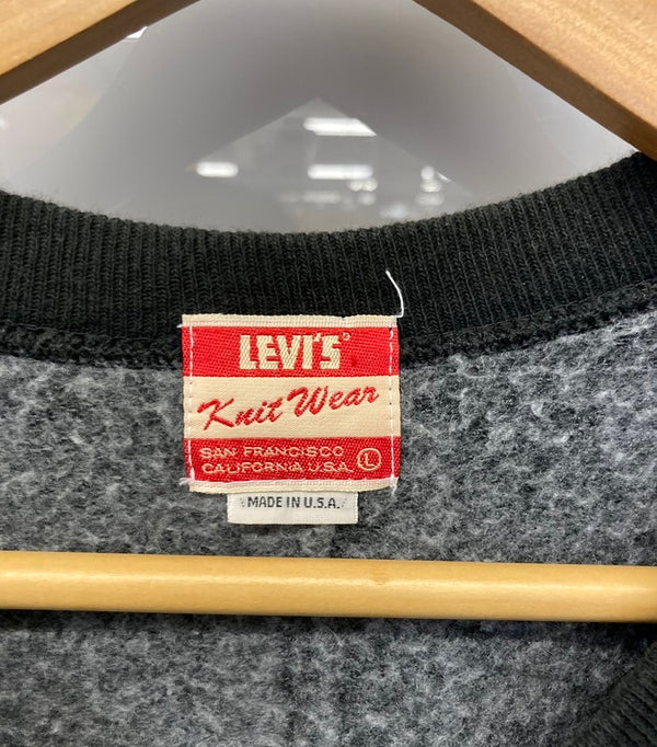 リーバイス Levi's 501 スウェットシャツ トップス ロングスリーブ 長袖カットソー プルオーバー  トップス  黒 アメリカ製 無地 L スウェット ロゴ ブラック 101MT-1124