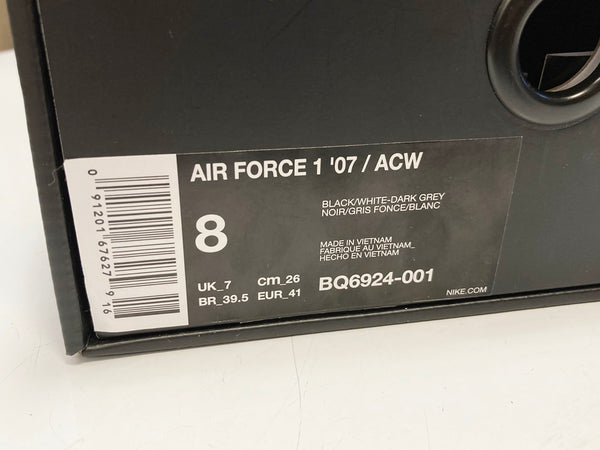 ナイキ NIKE AIR FORCE 1 07 / ACW エアフォース 1 07 アコールドウォール 黒 BQ6924-001 メンズ靴 スニーカー ブラック 26cm 101-shoes1376